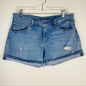 Levi's Distressed Festival Denim Jean Shorts Light Blue Size 32